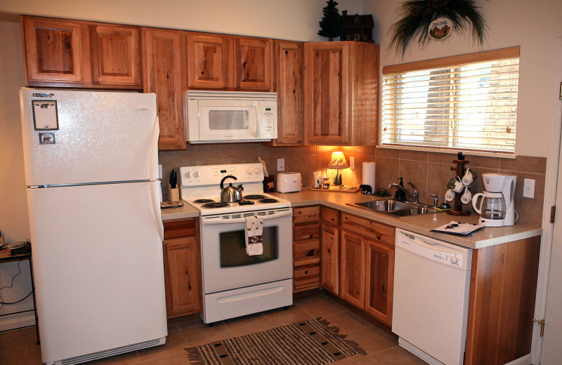 Chalet kitchen at Timber Creek Chalets.