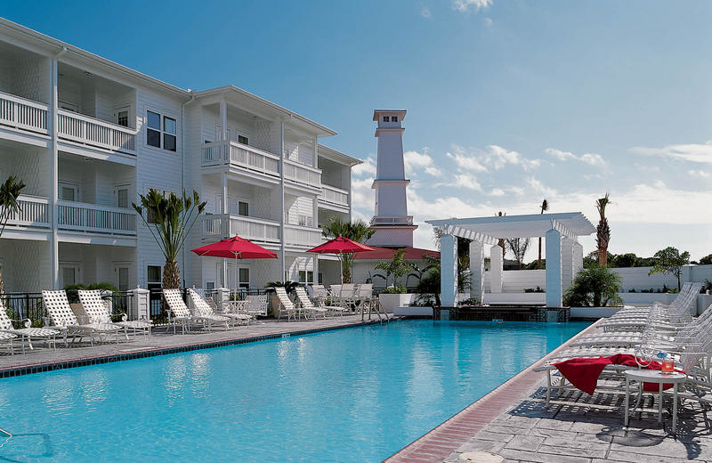 Outdoor pool at The Lighthouse Inn at Aransas Bay.