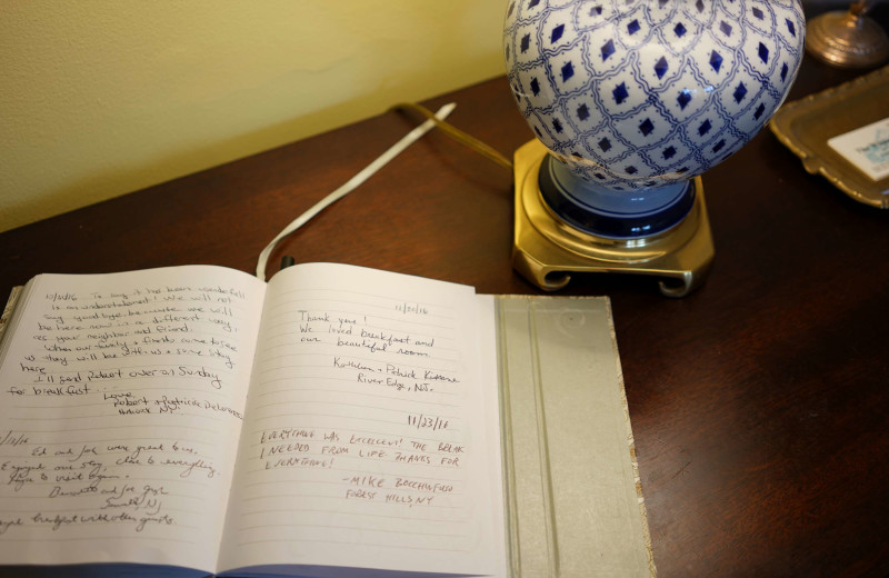 Guestbook at The White House Inn.