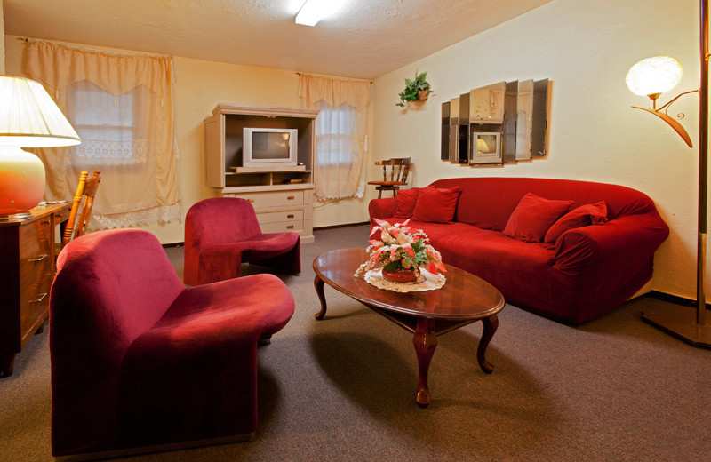 Guest living room area at Delaware Court Motel.