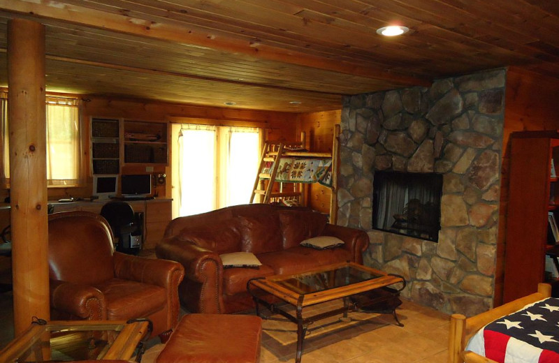 Cabin living room at Elk Ridge Ranch.