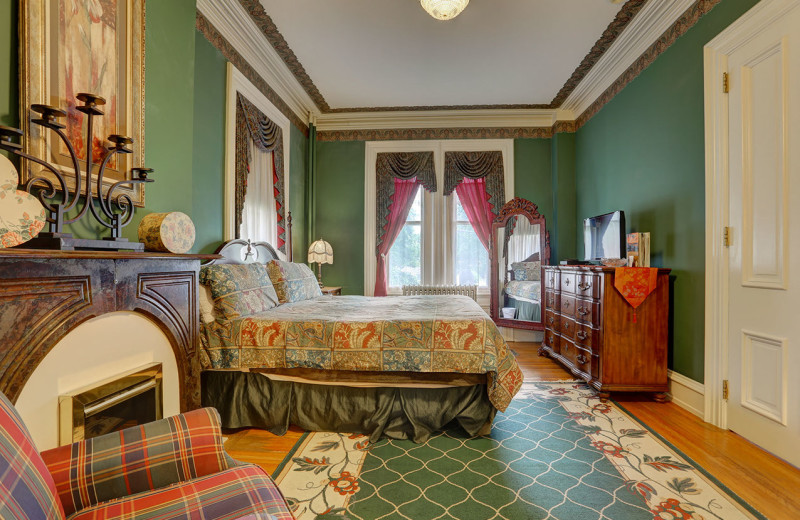 Guest room at Greystone Manor Bed 