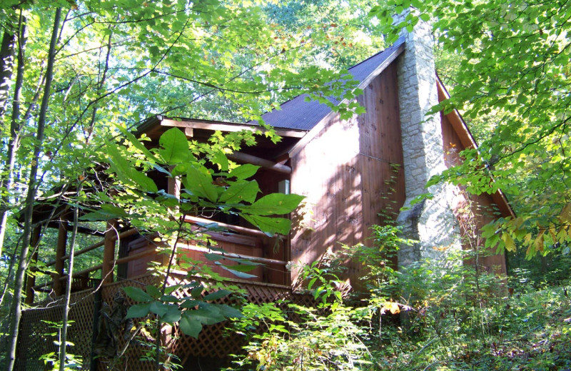 Cabin exterior at Hocking Hills Cabins.