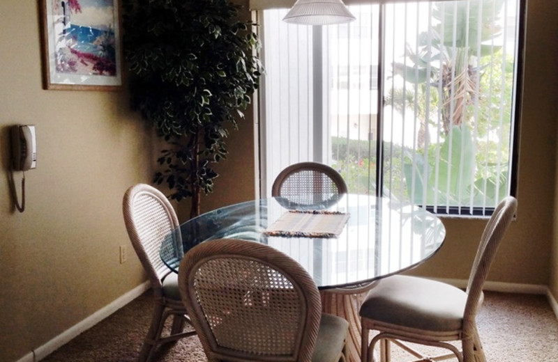 Guest dining room at Caprice Resort.