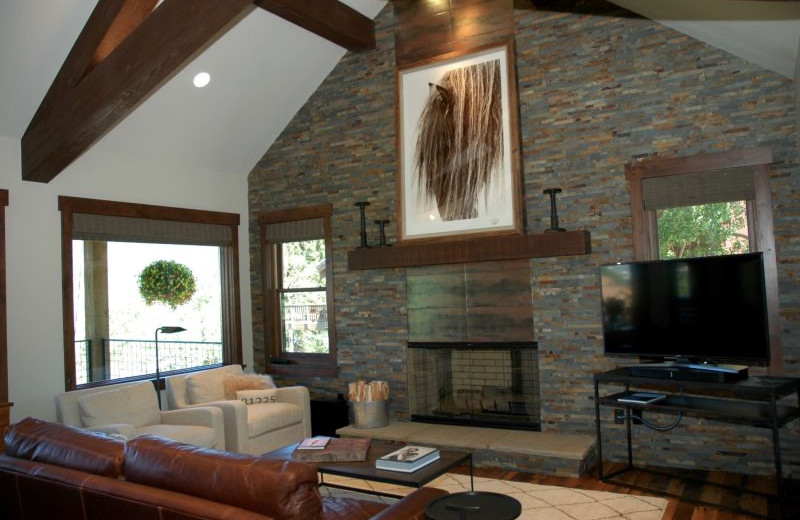 Rental living room at Alpine Getaways.