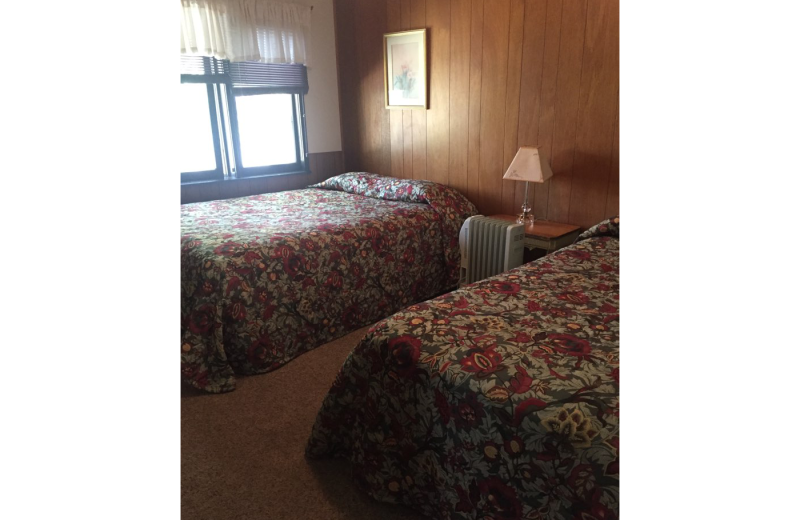 Cabin bedroom at Lake Elowin Resort.