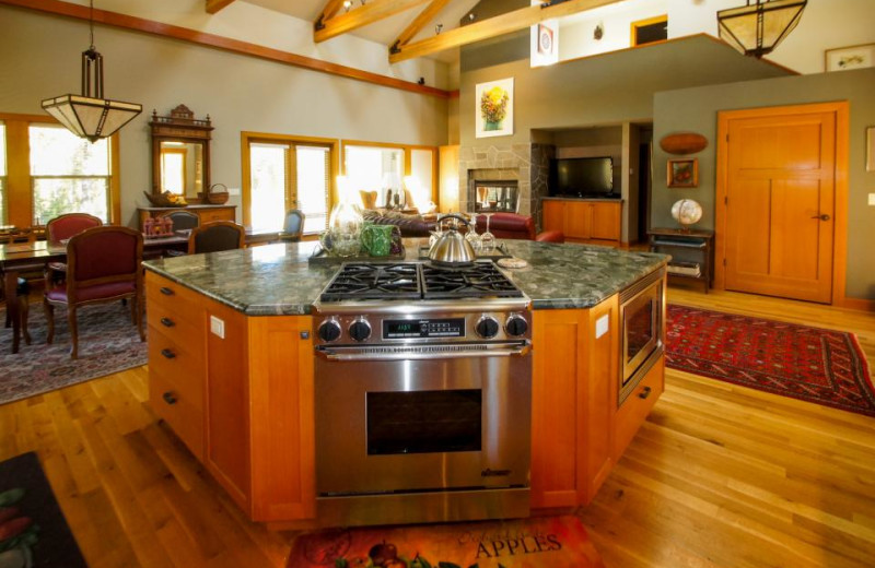 Vacation rental kitchen at Vacasa Rentals Sunriver.