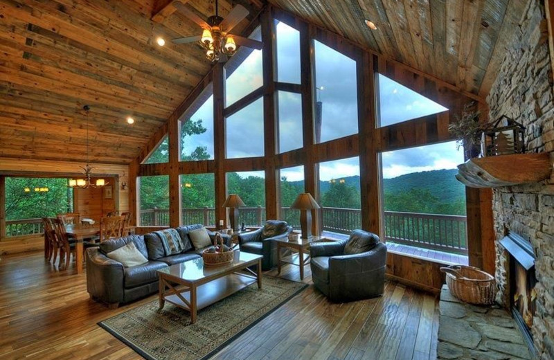 Rental living room at Nevaeh Cabin Rentals.