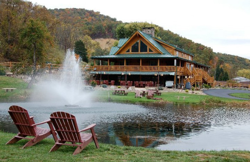 Relaxing at Smoke Hole Caverns & Log Cabin Resort.