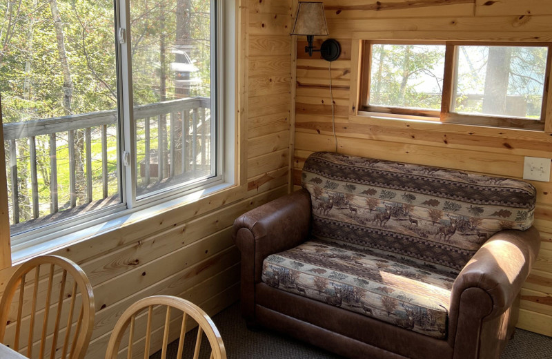 Cabin living room at Glenmore Resort.