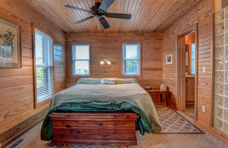 Rental bedroom at Topsail Realty.