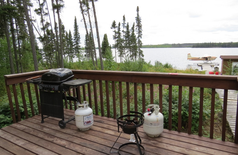 Cabin deck at Clark's Resorts & Outposts.