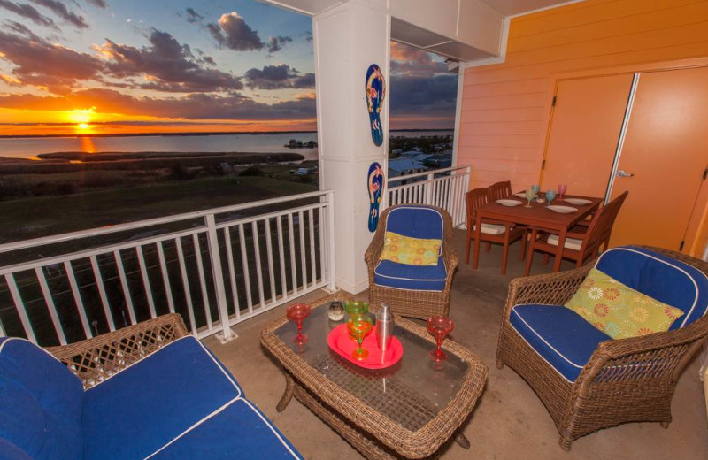 Rental balcony at Sanctuary Vacation Rentals at Sandbridge.