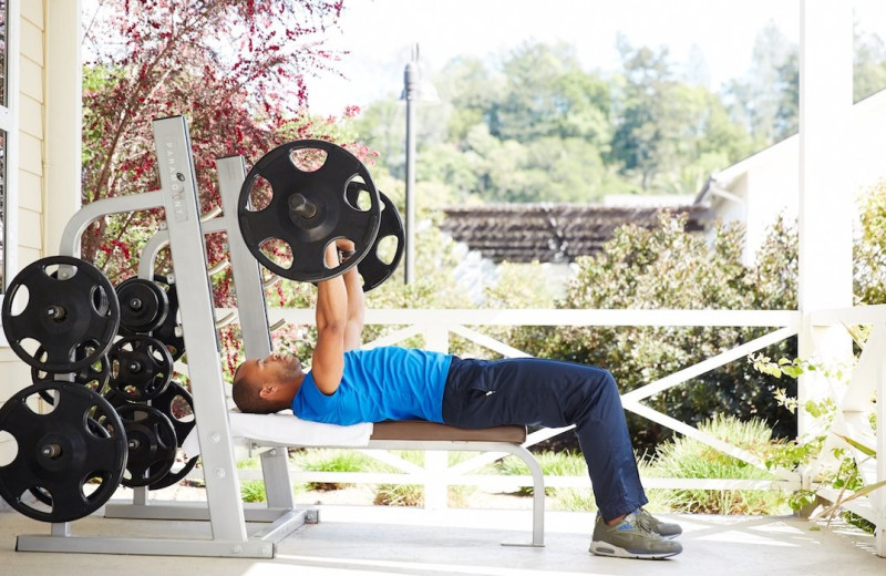 Weight lifting at Solage Calistoga.