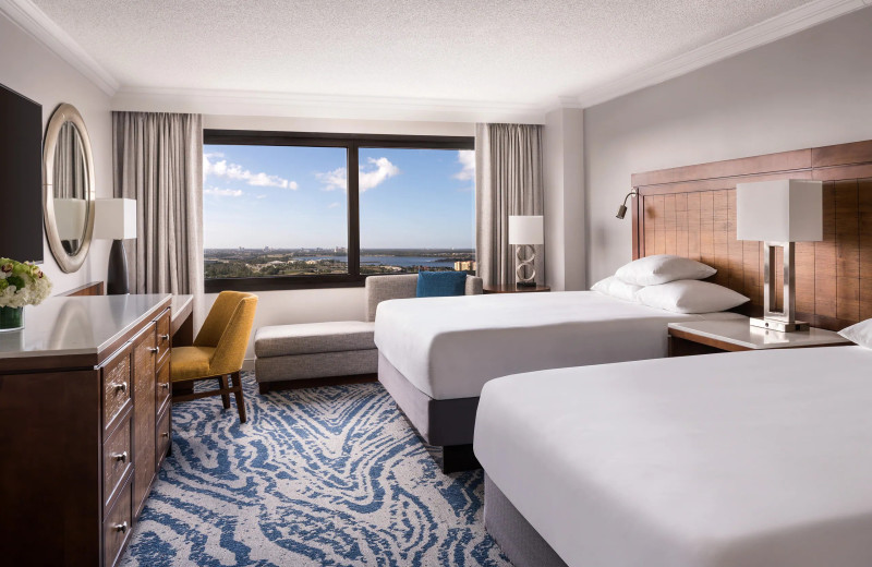 Guest room at Hyatt Regency Orlando.