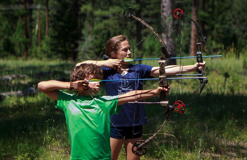 Archery practice at The Resort at Paws Up.