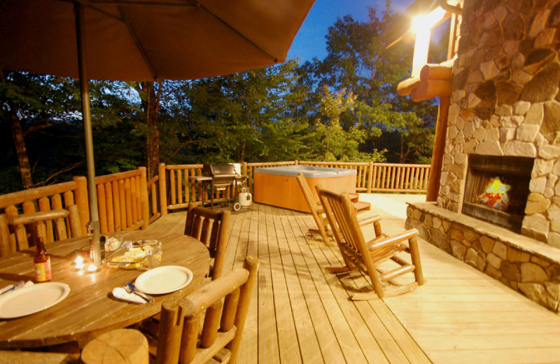 Cabin deck at Watershed Cabins.