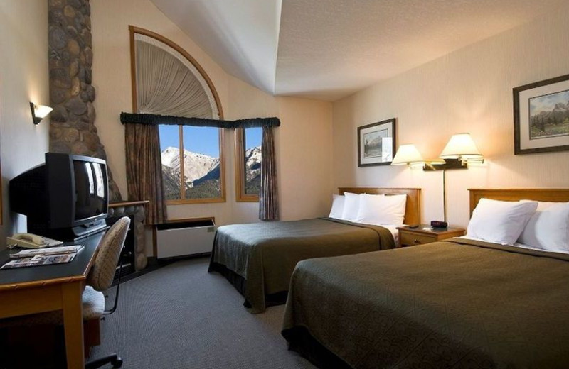 Guest room at Quality Resort Chateau Canmore.