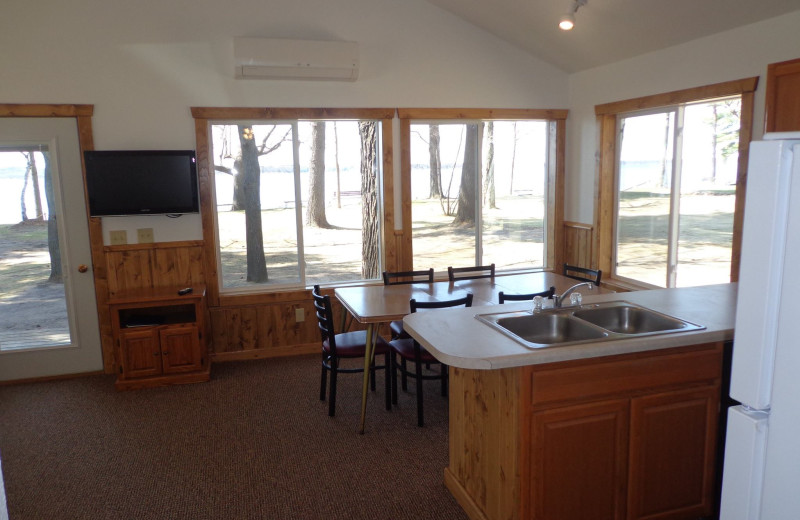 Cabin interior at Gull Four Seasons Resort.