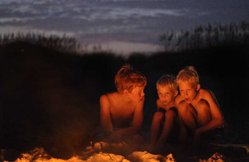 Kids At Bonfire at Hatteras Realty 