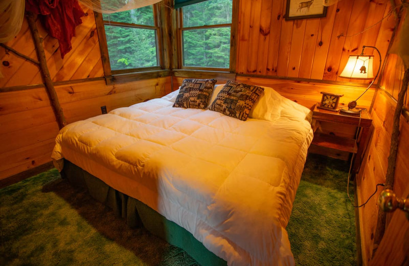 Guest bedroom at Lake Clear Lodge & Retreat.