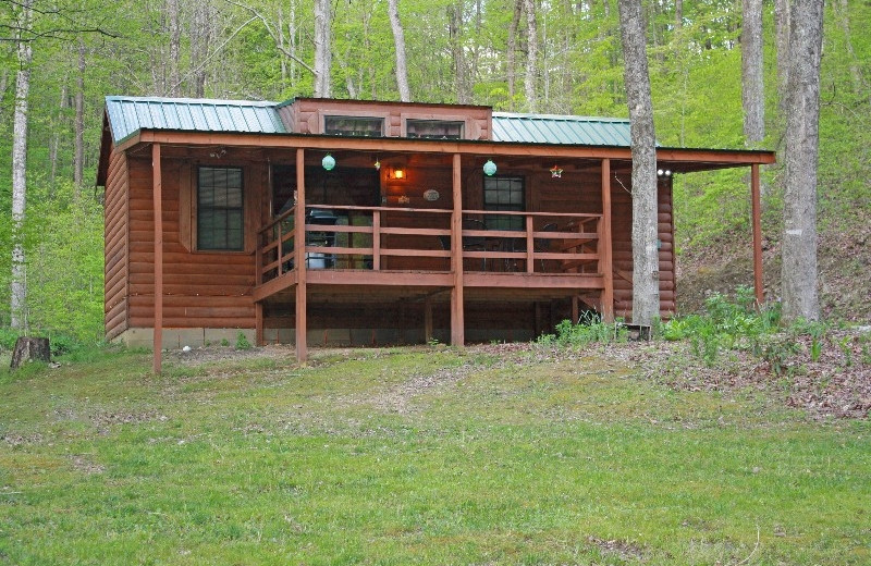 Cabin exterior at Hocking Hills Backwoods Retreat.