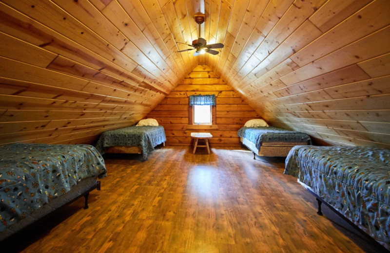 Cabin loft at Yogi Bear's Jellystone Park Warrens.