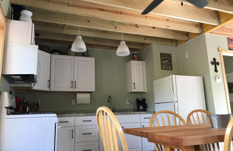 Cabin kitchen at Birch Bay Resort.