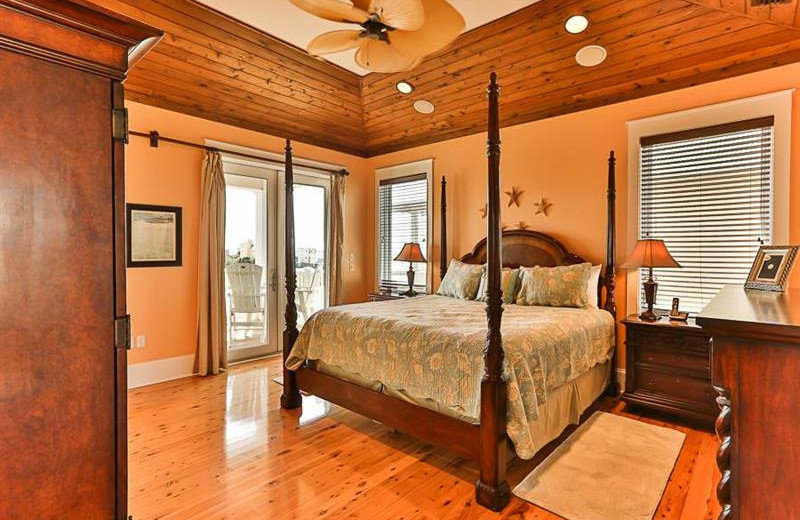 Rental bedroom at Holiday Isle Properties.