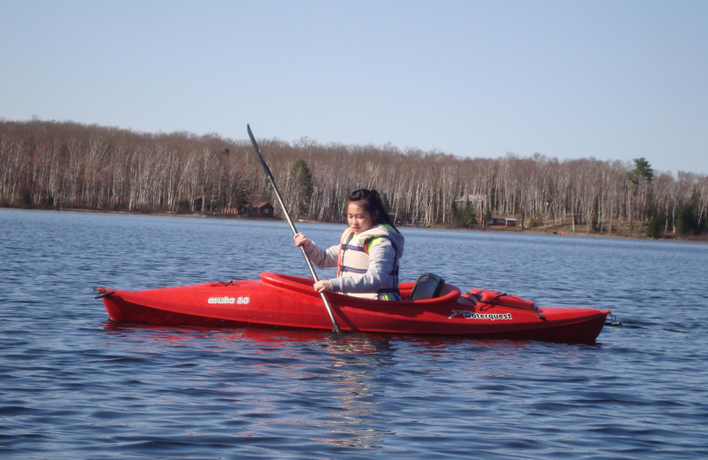Kayaking at Evergreen Lodge.