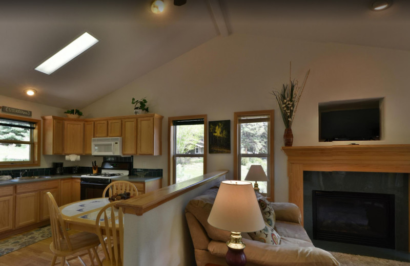 Cabin interior at Workshire Lodge.