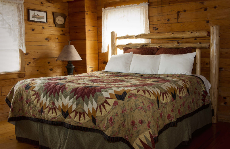 Cabin bedroom at Buffalo Outdoor Center.