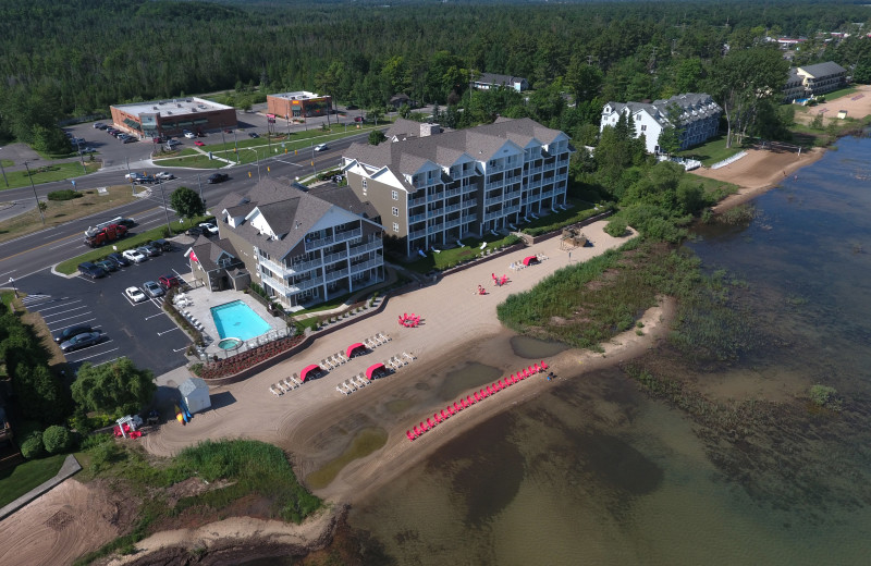 Aerial view of The Cherry Tree Inn & Suites.