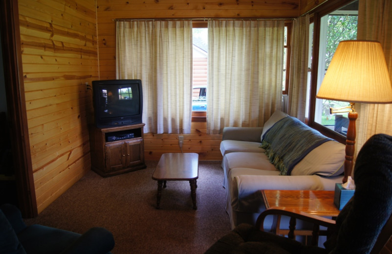 Cabin interior at Green Way Log Cottages.