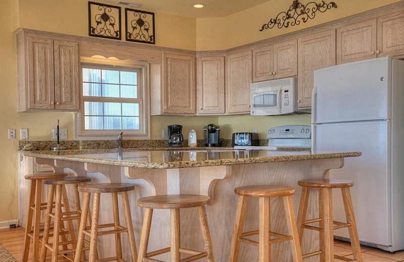 Rental kitchen at Grand Strand Vacations.