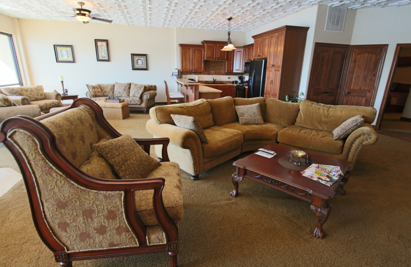 Suite living room at D'Monaco Luxury Resort.