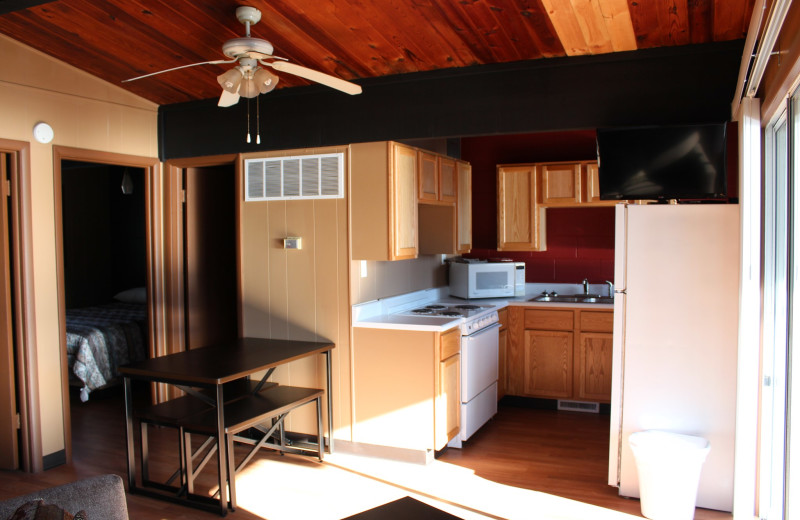Guest kitchen at Hawks Landing Resort.