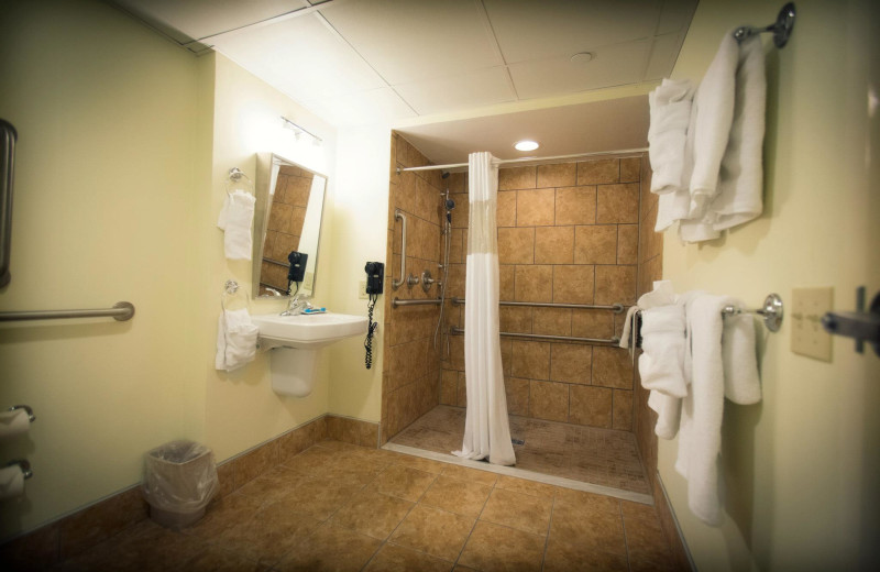 Accessible roll-in bathrooms at The Oceanfront Inn.