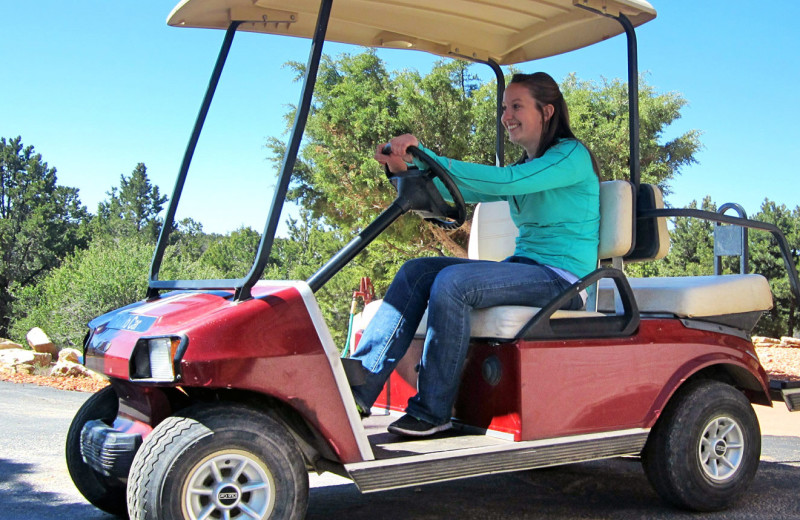 Golf carts at Zion Ponderosa Ranch Resort.