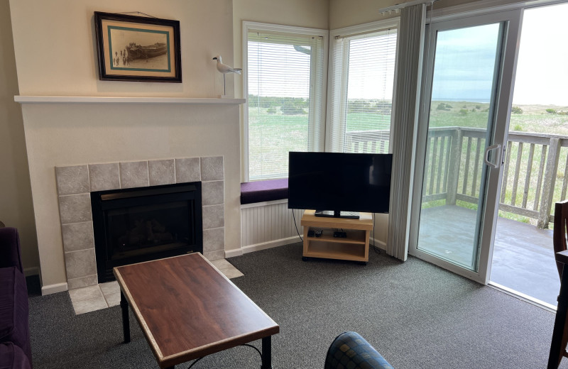 Guest living room at Lighthouse Oceanfront Resort.