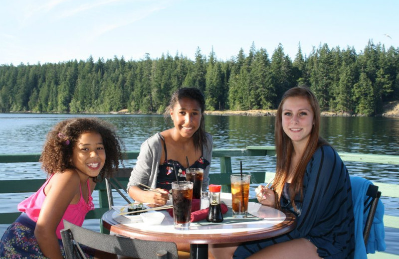 Patio dining at April Point Lodge and Fishing Resort.