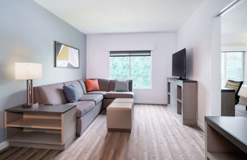 Guest room at Hyatt Summerfield Suites White Plains.