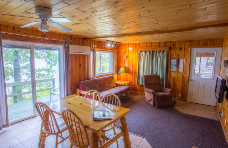 Cabin living room at Kohl's Resort.