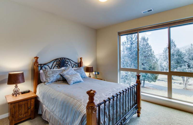 Vacation rental bedroom at Vacasa Rentals Eagle Crest.