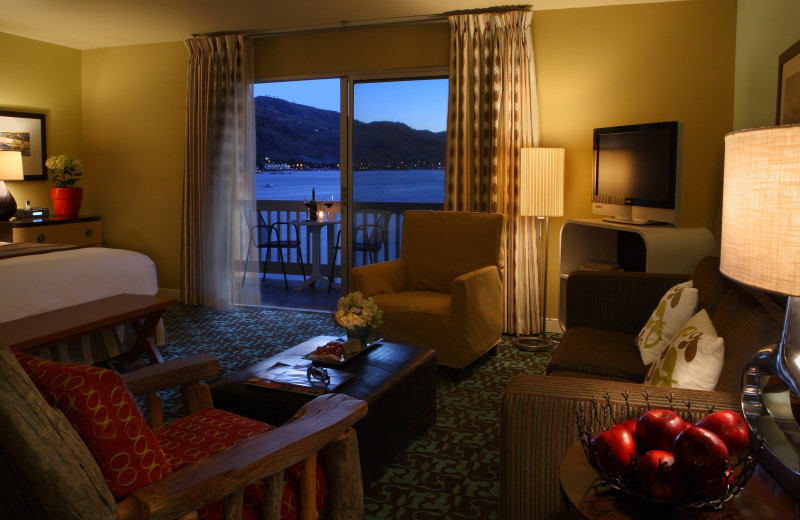 Guest room at Campbell's Resort on Lake Chelan.