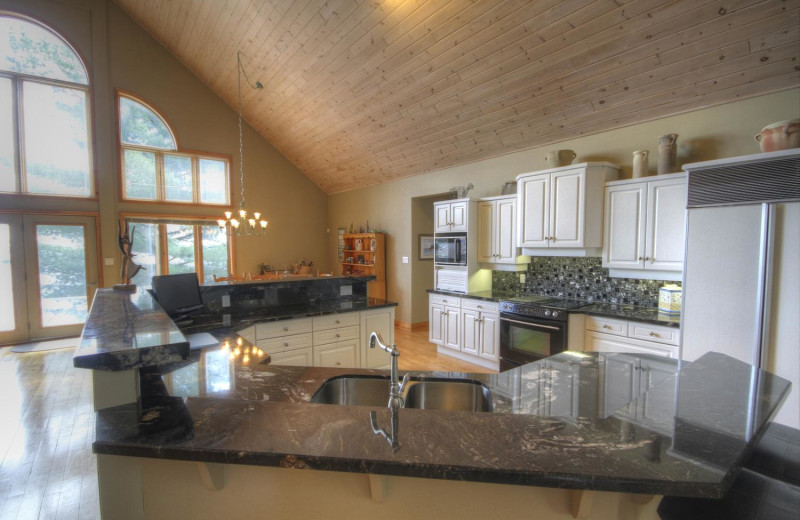 Rental kitchen at Muskoka District Rentals.