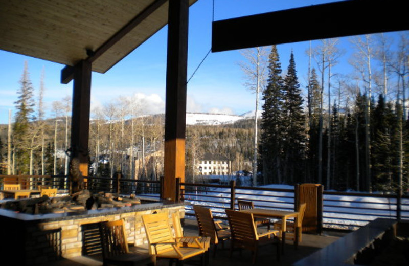 Patio view at Grand Lodge at Brian Head.