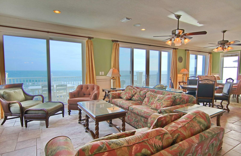 Rental living room at Resort Vacation Properties of St. George Island.