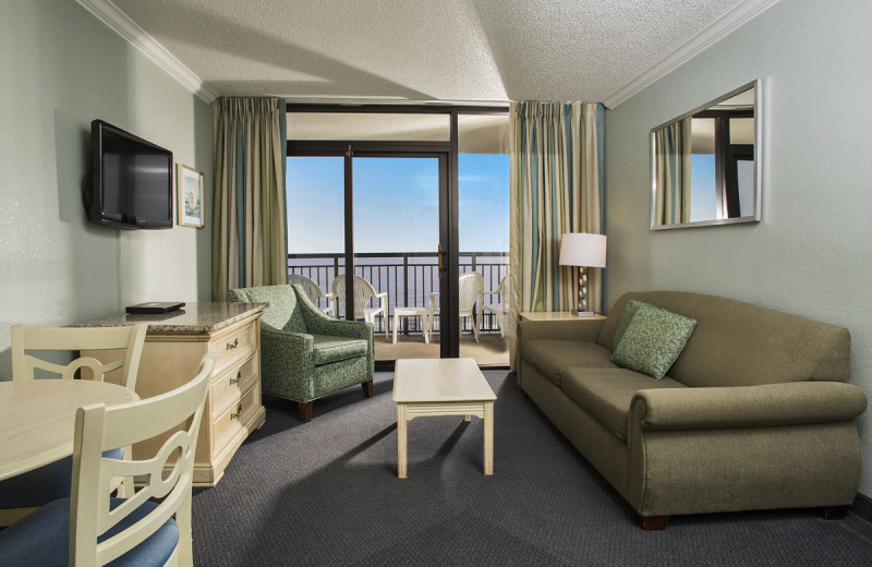 Guest room at Grande Shores Ocean Resort.