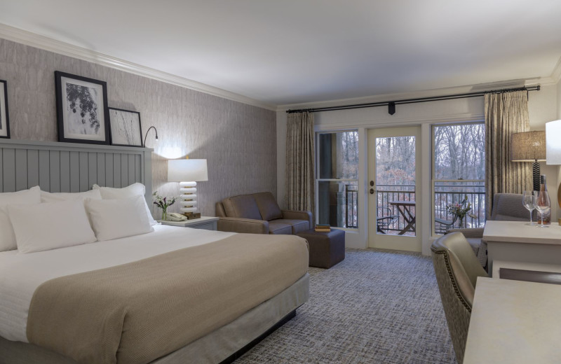 Guest room at The Lodge at Woodloch.